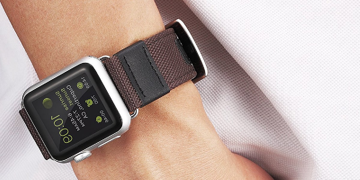Apple watch with fabric watch bands