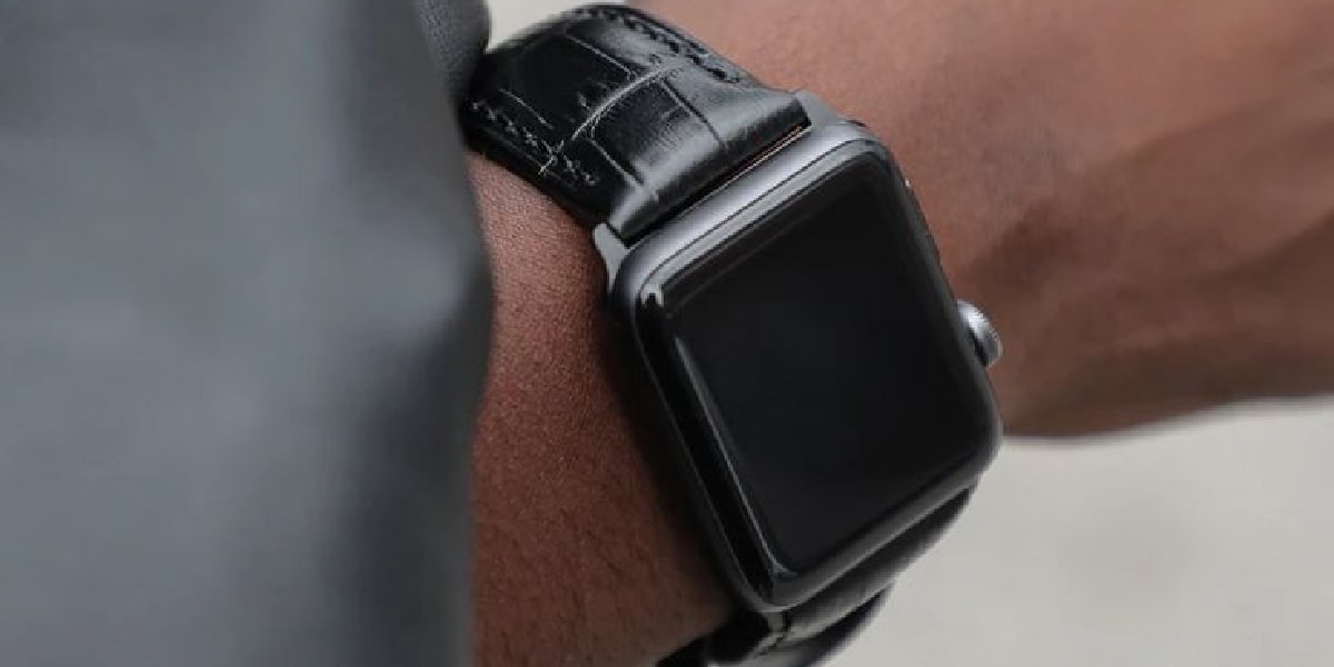 Apple watch with leather watch bands