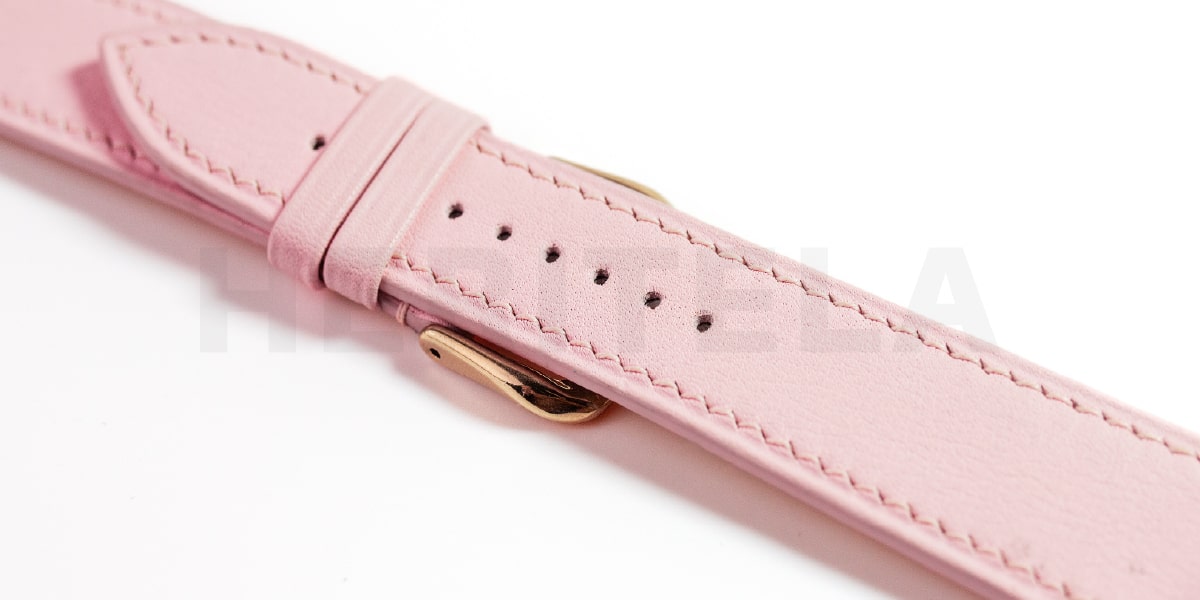 Heritela leather watch straps Swift pink