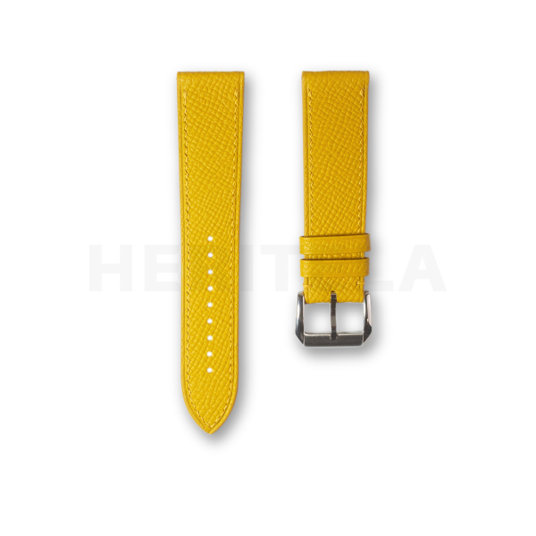 Leather watch straps Epsom Ginger Yellow