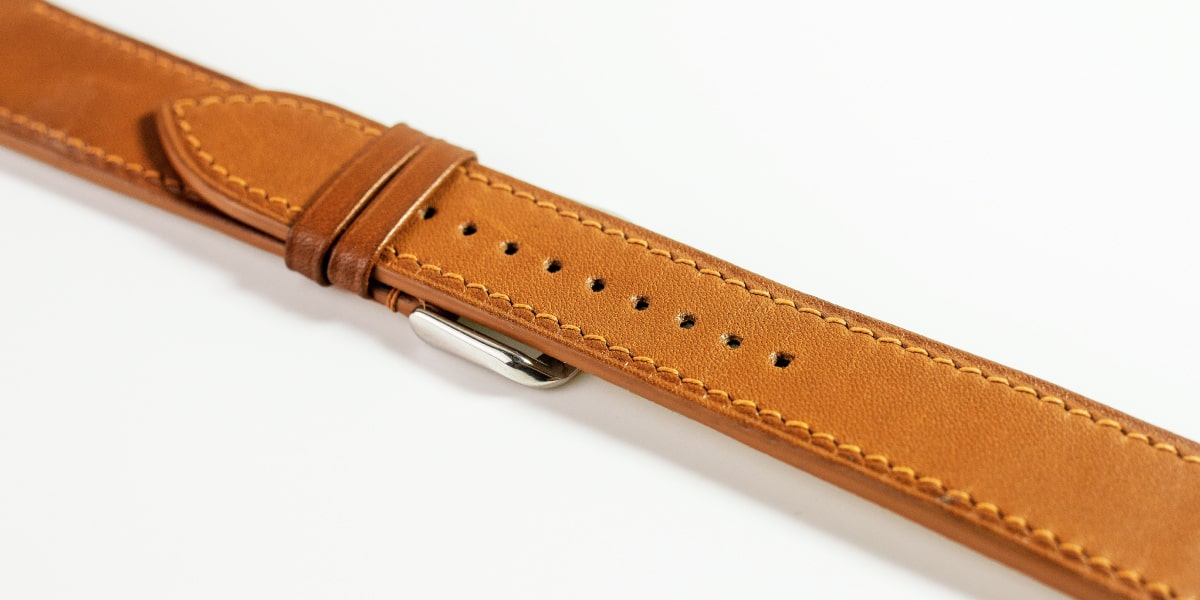 Heritela leather watch strap Barenia in brown
