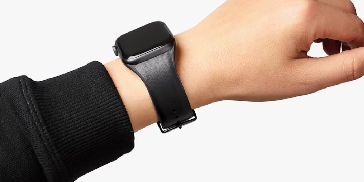 Leather watchs trap black with apple watch