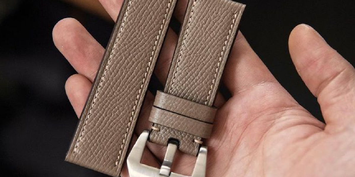 Leather watch straps beige