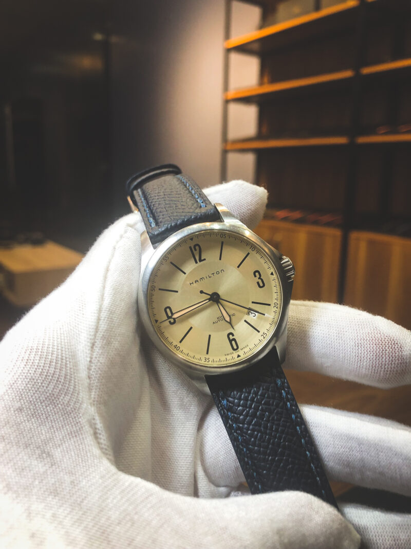 Handmade Epsom Calfskin leather watch straps - Denim Blue