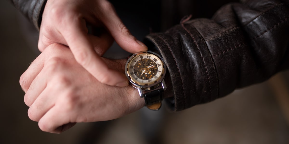 Watch with style on arm